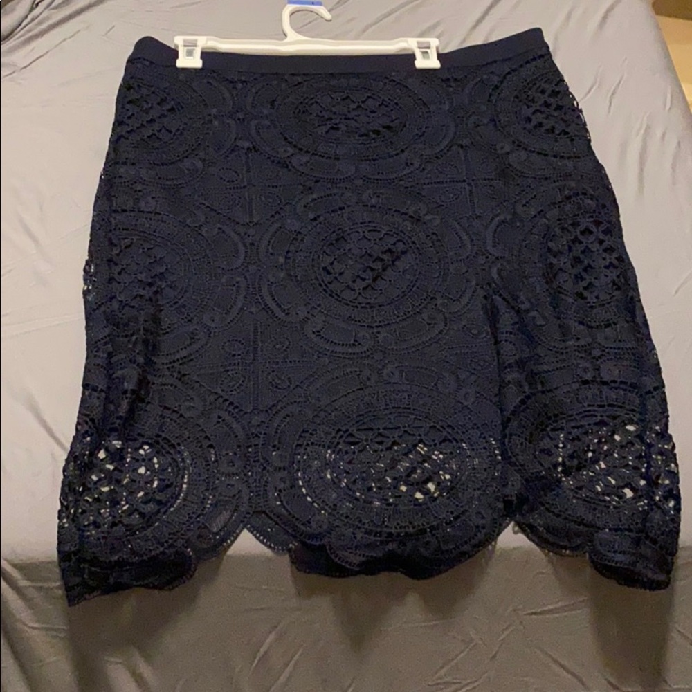 Faith of Zoe Navy Lace Pencil Skirt